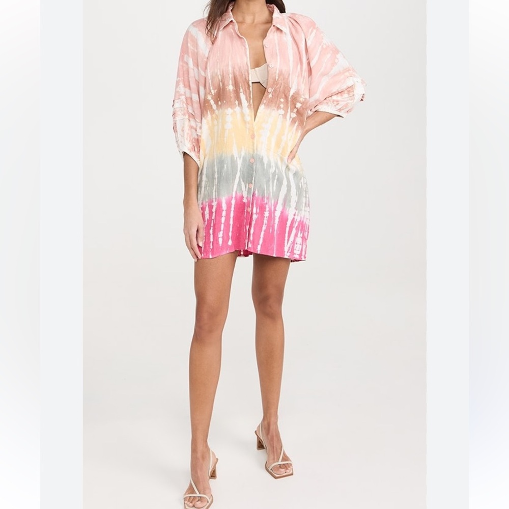 YFB Young Fabulous & Broke “Sailboat Shirt‎ Dress” Tie Dye Linen Blend – XS